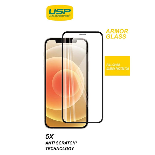 USP Apple iPhone SE (3rd & 2nd Gen) and iPhone 8/7 Armor Glass Full Cover Screen Protector - Black, 5X Anti Scratch Technology, Anti-fingerprint