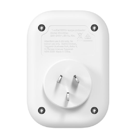 Belkin SurgePro 1-Outlet Surge Protection - White (SRA010AU), 1800 Joules Protection, RCM Safety Certified, CEW $30,000, 2 Years Warranty