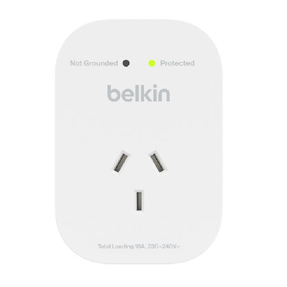 Belkin SurgePro 1-Outlet Surge Protection - White (SRA010AU), 1800 Joules Protection, RCM Safety Certified, CEW $30,000, 2 Years Warranty