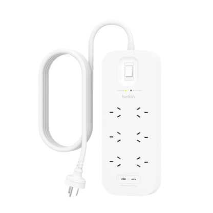 Belkin SurgePro 6-Outlet Surge Protector with Dual USB-C 30W  - (SRB006AU2M), Du