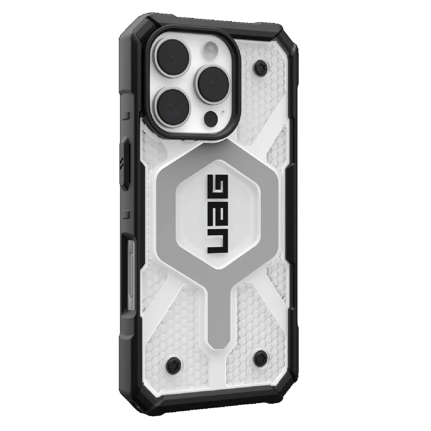 UAG Pathfinder Clear MagSafe Apple iPhone 16 Pro (6.3') Rugged Case - Ice/Silver (114464114343), 18ft Drop Protection (5.4M), 10 Years Warranty