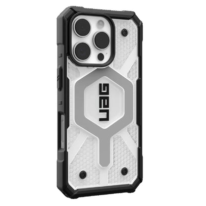 UAG Pathfinder Clear MagSafe Apple iPhone 16 Pro (6.3') Rugged Case - Ice/Silver (114464114343), 18ft Drop Protection (5.4M), 10 Years Warranty