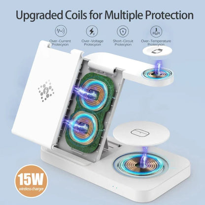 USP Samsung 3-in-1 Wireless Charging Stand, 15W, Portable & Space-Saving, Charger Station for Multiple Samsung Devices