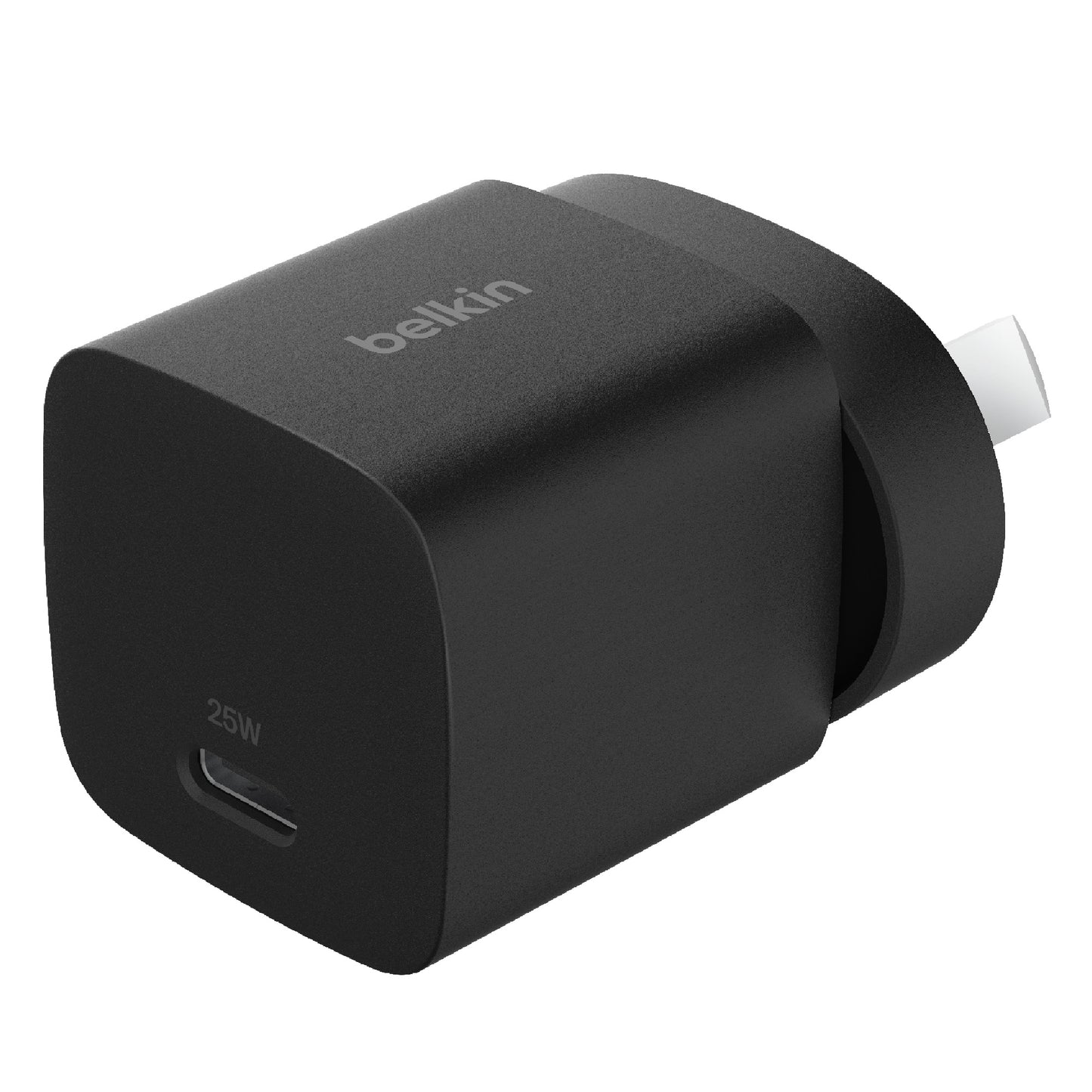 Belkin BoostCharge 25W USB-C PD 3.1 Cubic Wall Charger - Black (WCA012AUBK), Portable & Powerful, Apple, MFI-Certified, CEW $2500, 2 Years Warranty