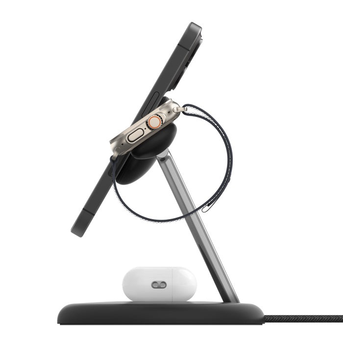 Belkin BoostCharge Pro 3-in-1 Magnetic Wireless Charging Stand with Qi2 15W, Bla