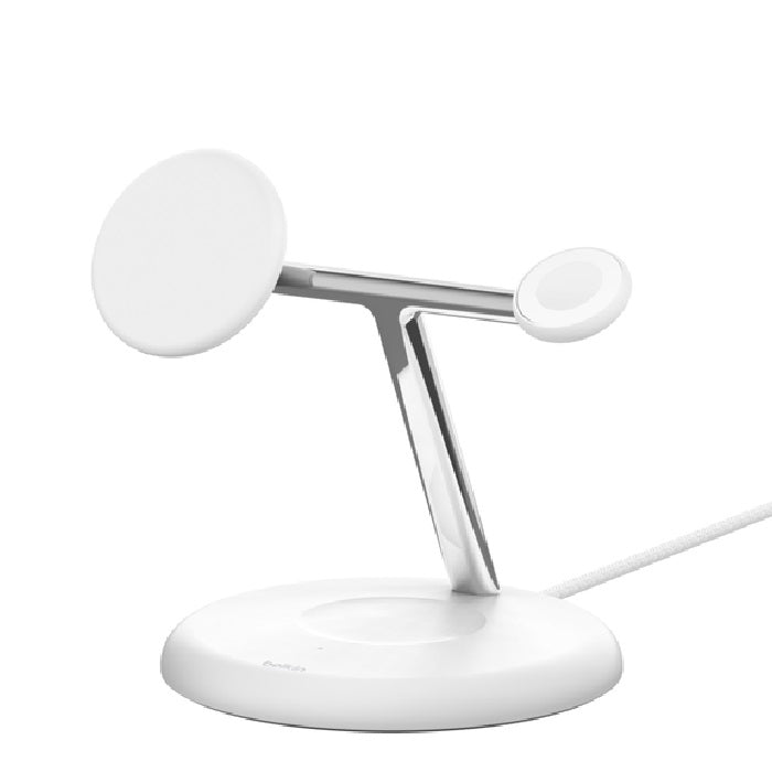 Belkin BoostCharge Pro 3-in-1 Magnetic Wireless Charging Stand with Qi2 15W Whit