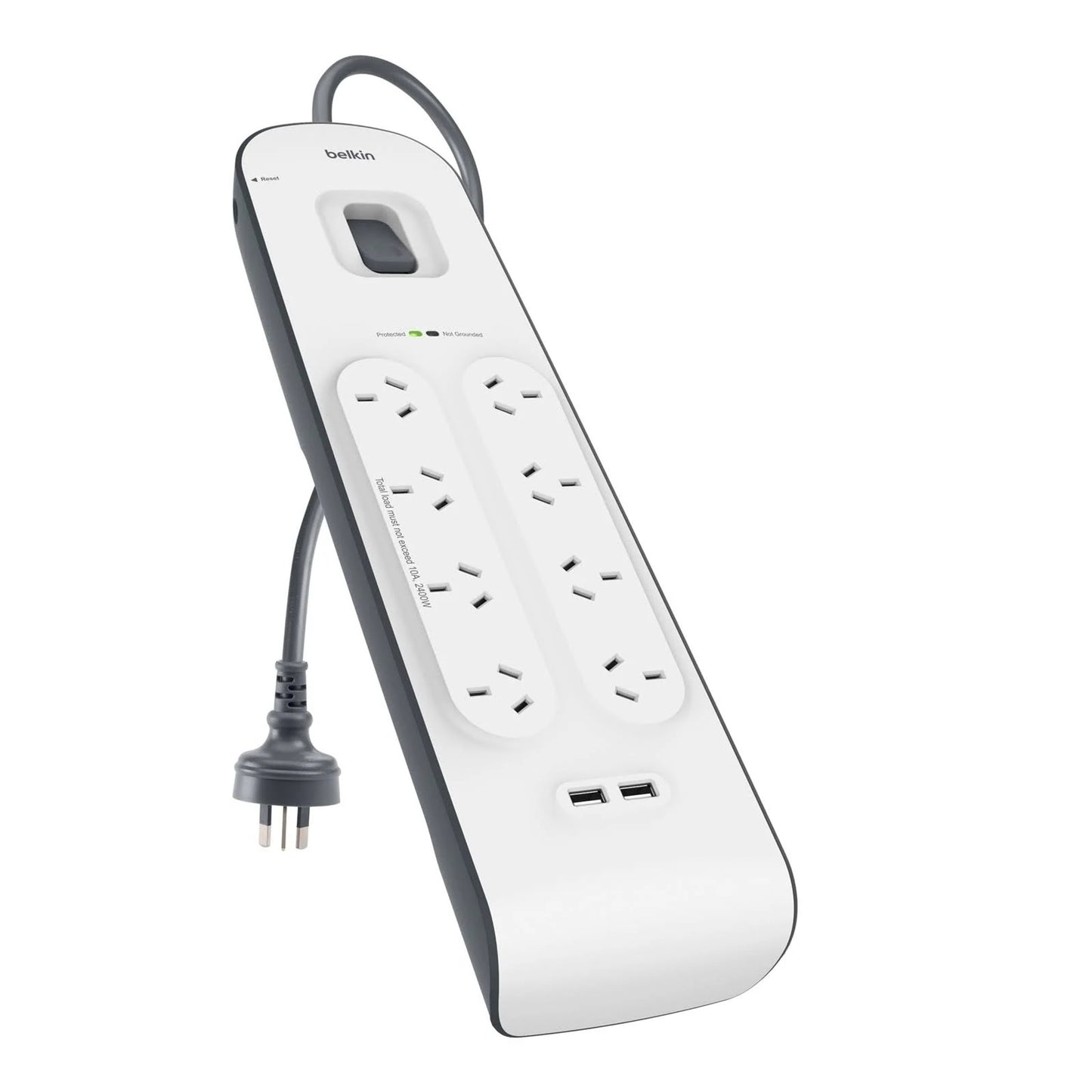 Belkin BSV804 8-Outlet 2-Meter Surge Protection Strip with two 2.4 amp USB charg