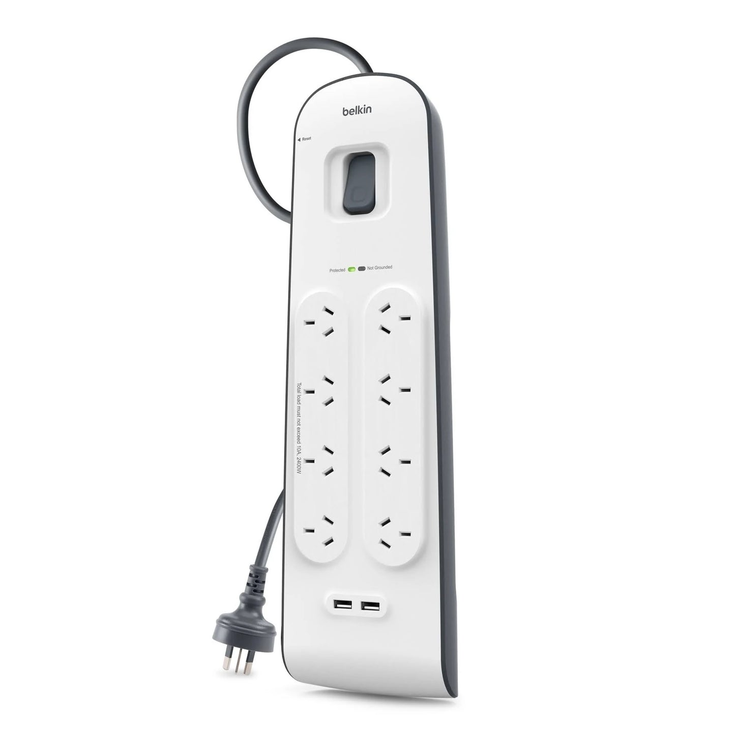 Belkin BSV804 8-Outlet 2-Meter Surge Protection Strip with two 2.4 amp USB charg