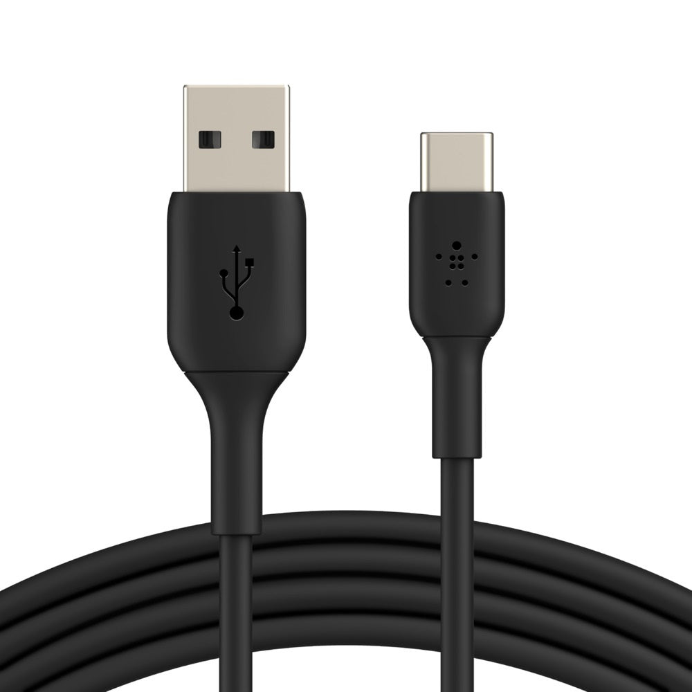 Belkin BoostCharge USB-C to USB-A Cable (3M) - Black (CAB001bt3MBK), 3A/15W, 480Mbps, 25K+ Bend, Samsung Galaxy, USB-IF Certified, 2 Years Warranty