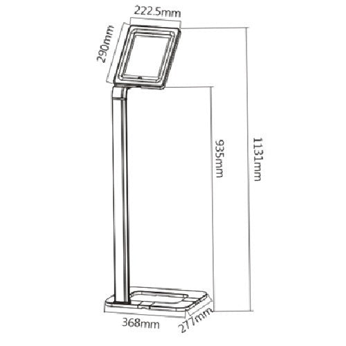 Brateck Anti-theft Tablet Kiosk Floor Stand with Aluminum Base Fit Screen Size