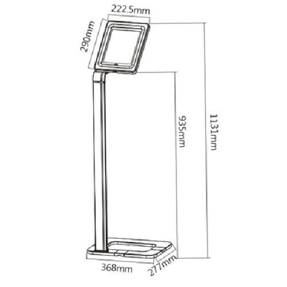 Brateck Anti-theft Tablet Kiosk Floor Stand with Aluminum Base Fit Screen Size
