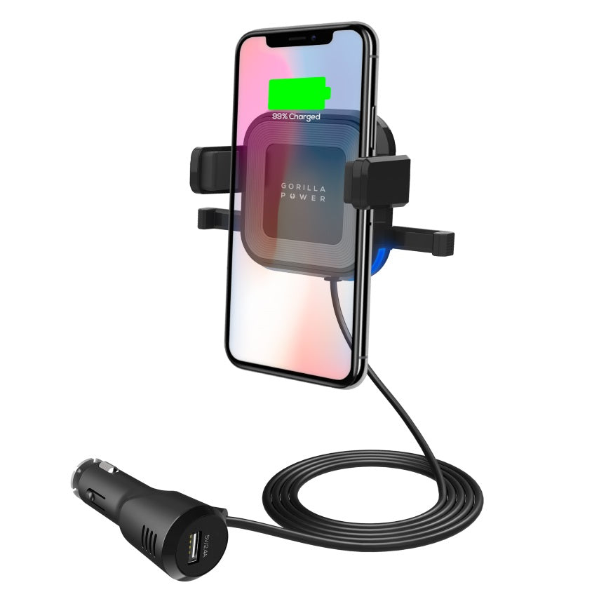 mbeat® Gorilla Power 10W Wireless Car Charger with 2.4A USB Charging, Air Vent