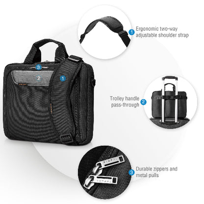 Everki Advance 13.3"–14" Laptop Case — Non-Slip Shoulder Pad