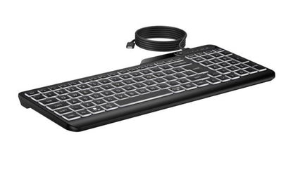 HP 405 Multi-Device Backlit Wired Keyboard Removable USB-C® cable with USB-A Sl