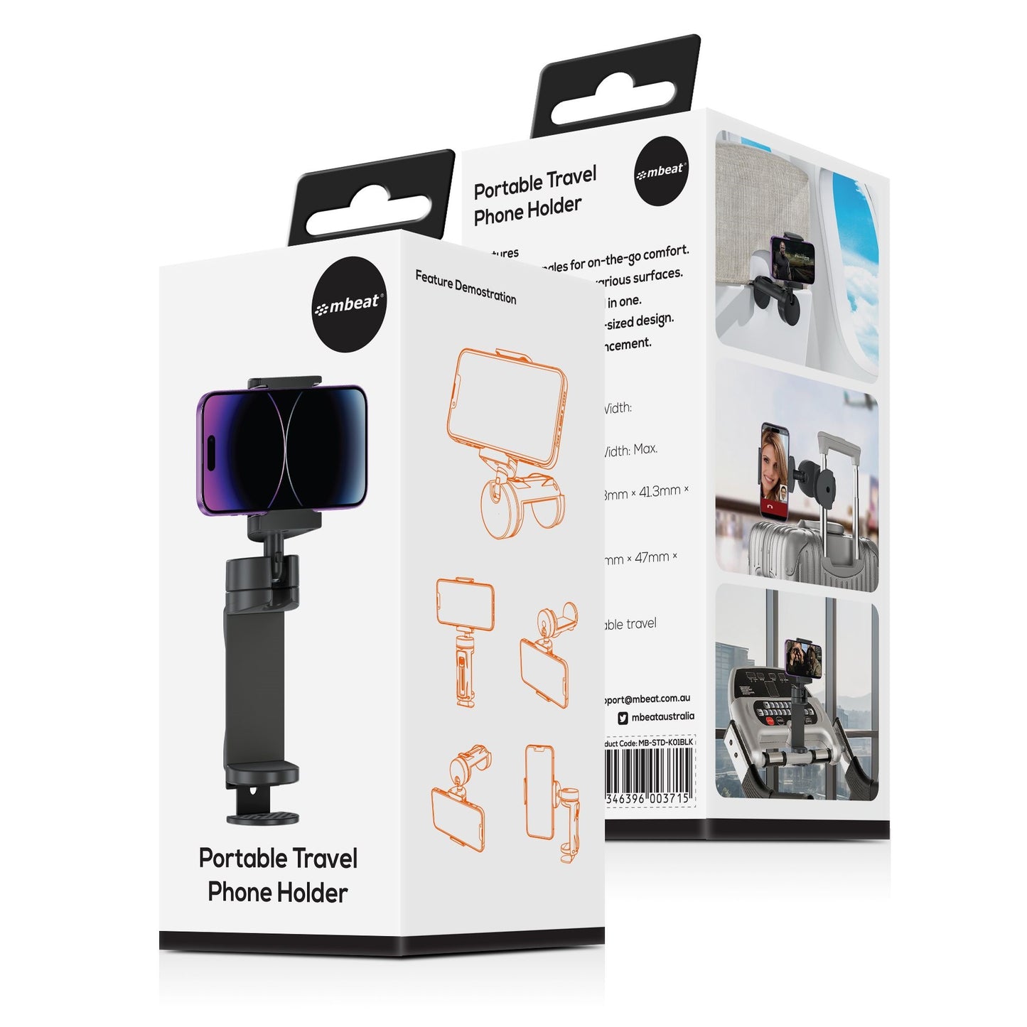 mbeat®   Portable Travel Phone Holder Portable Design/ 360 degree Rotatable Bas