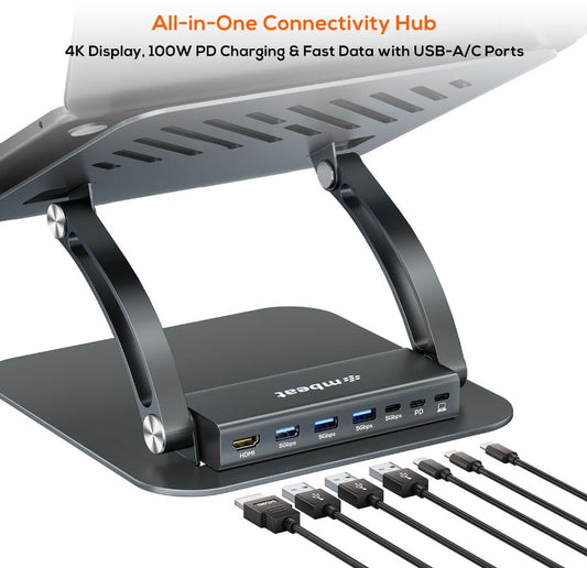 mbeatÂ® Stage P6 Laptop Stand with USB-C Dock