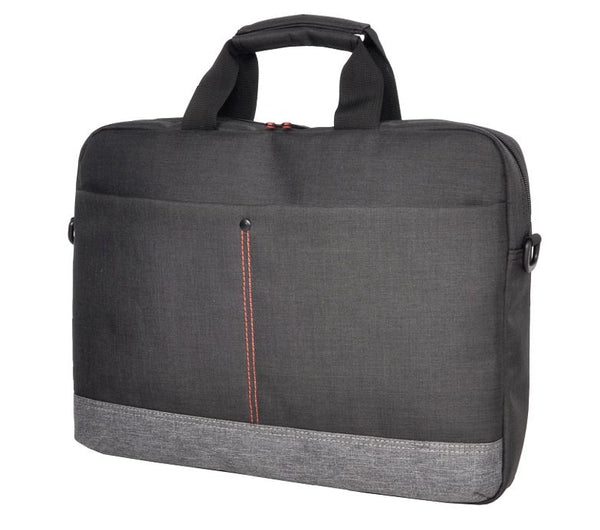 Oxhorn Notebook Bag Carry Case Nylon Fabric Top Load Zip Closure Padded Compartment Shoulder Strap Black + Grey for Laptop 10' 13.3' 14' 15.6' 16'
