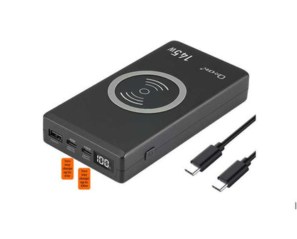 Oxhorn USB C PD Laptop Power Bank 145w 20,000mAh 2 USB-C 1 USB-A  Wireless Charg