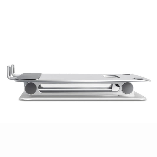 Simplecom CL520 Adjustable Aluminium Ergonomic Riser Stand for Laptop MacBook, Adj 15cm, Tilt, 10'-17', 4kg, 0.9kg, Airflow, Anti-slip, Silver.