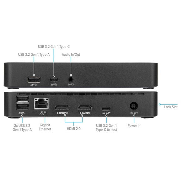 Targus Universal USB-C Dual Video 4K Docking Station with 65W Power Delivery Sup