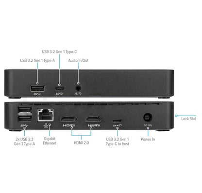 Targus Universal USB-C Dual Video 4K Docking Station with 65W Power Delivery Sup