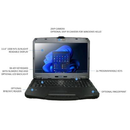 DURABOOK S15, 15' FHD, IntelÂ® Coreâ„¢ i7-1255U, Windows 11, 16GB RAM,  512GB SSD,Wi-Fi 6E, Bluetooth v5.3, 2MP Front Camera, 3 year Warranty