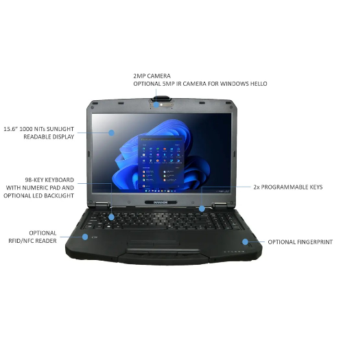 DURABOOK S15, 15' FHD, IntelÂ® Coreâ„¢ i7-1255U, Windows 11, 16GB RAM,  512GB SSD,Wi-Fi 6E, Bluetooth v5.3, 2MP Front Camera, 3 year Warranty