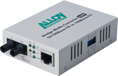 Alloy FCR200STR  10/100Base-TX to 100Base-FX Multimode Fibre (STR) Converter wit