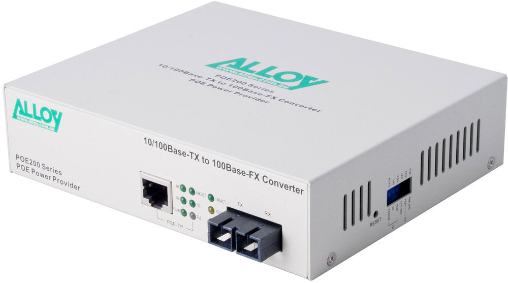 Alloy POE200SC.20 10/100Base-TX to 100Base-FX Single Mode Fibre (SC) Converter,