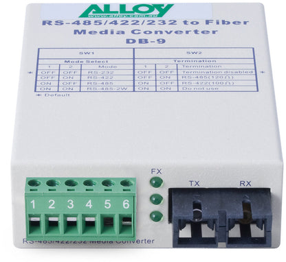 Alloy SCR460SC-2 RS-232/422/485 Serial Terminal to Multimode Fibre Converter. Ma