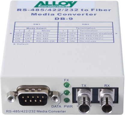 Alloy SCR460ST-3  RS-232/422/485 Serial DB-9 to Single Mode Fibre Converter. Max