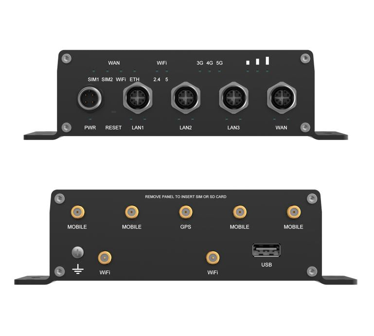 Teltonika ATRM50 5G Router for Transportation, Ultra-High Cellular Speeds, M12 CONNECTORS, DUAL SIM & eSIM, EN 45545-2 and EN 50155, PSU not included