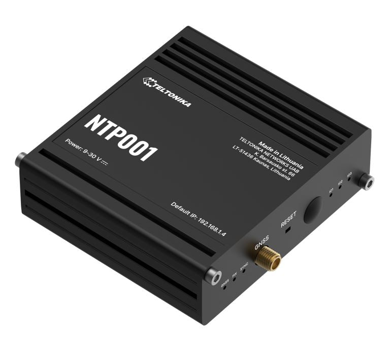 Teltonika NTP001, Accurate & low-cost NTP server, Network Time Synchronization, GNSS capabilities, UTC-traceable time, Plug-and-play functionality