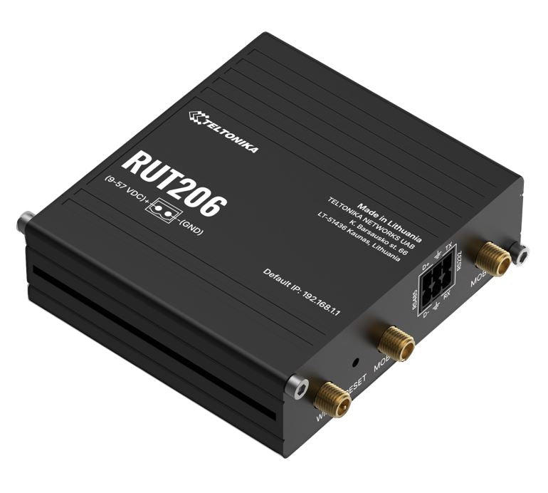 Teltonika RUT206 Industrial 4G Router, Cat 4, RS232 & RS485 for serial communica