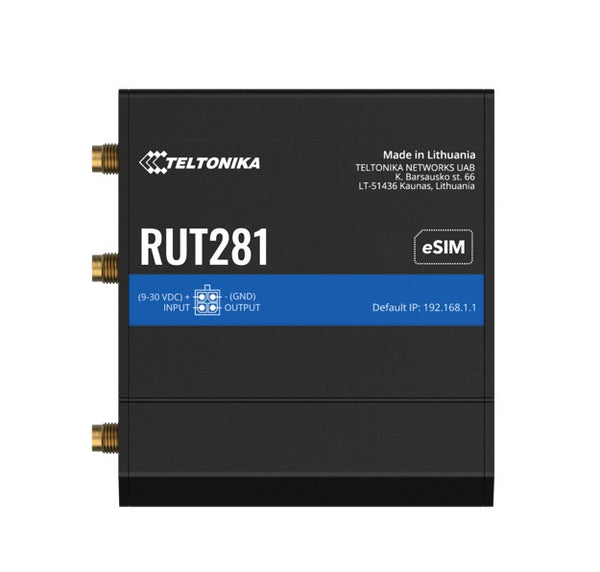 Teltonika RUT281 COMPACT GLOBAL LTE CAT 4 ROUTER, Telit, SIM & eSIM, AUTOMATIC FAILOVER, 2 x RJ45 Ports, PSU included