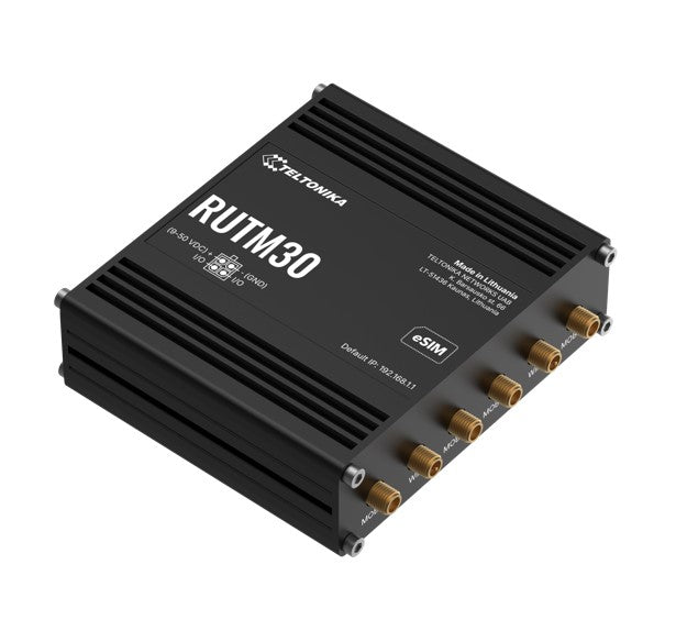 Teltonika RUTM30 Compact 5G Router, 5G dual SIM cellular, 5 Gigabit Ethernet ports, Dual-Band Wi-Fi, Backward Compatible with 4G, PSU included