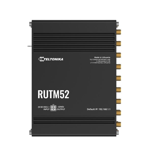 Teltonika RUTM52 Dual 5G Router, 5G dual SIM/ESIM cellular, 5 Gigabit Ethernet p