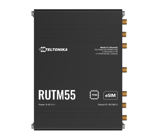 Teltonika RUTM55 Dual 5G Router, Dual SIM & eSIMâ„¢, Telit 5G Modem, Auto-Failover,
