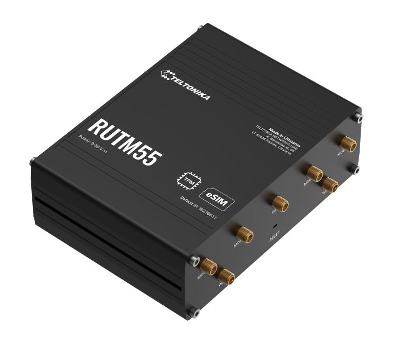 Teltonika RUTM55 Dual 5G Router, Dual SIM & eSIMâ„¢, Telit 5G Modem, Auto-Failover,