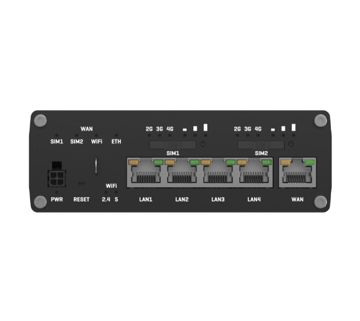 Teltonika RUTX12 Dual LTE CAT 6 Industrial Cellular Router, Dual SIM CAT6 4G LTE Router/Firewall with Dual Band WiFi 5, PSU included