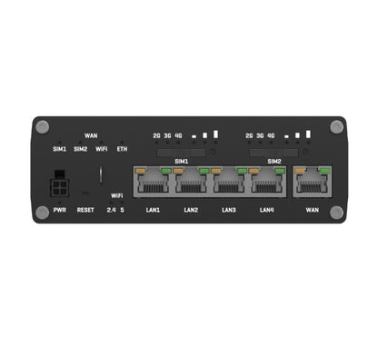 Teltonika RUTX12 Dual LTE CAT 6 Industrial Cellular Router, Dual SIM CAT6 4G LTE Router/Firewall with Dual Band WiFi 5, PSU included