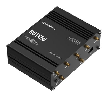 Teltonika Industrial 5G Router, 5G dual SIM cellular, 5 Gigabit Ethernet ports,