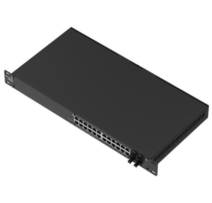 Teltonika SWM280 PoE+ Managed Switch, 24 x ETH ports, 10/100/1000 Mbps,12 PoE+ ports with up to 30W per port, 2 year free RMS License.