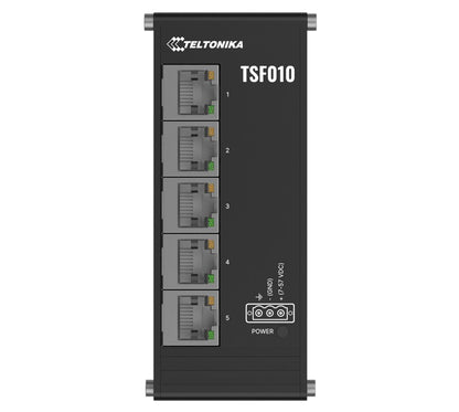 Teltonika Flat Ethernet Switch, 3-Pin Power Input, Flat and compact design, Plug