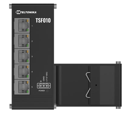 Teltonika Flat Ethernet Switch, 3-Pin Power Input, Flat and compact design, Plug
