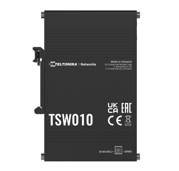Teltonika DIN Rail Ethernet Switch, 5x Ethernet ports with speeds of up to 100 M