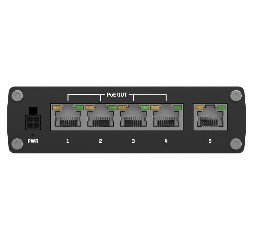 Teltonika Industrial POE+ Ethernet Switch, 4 x PoE+ ports, Power Up to 120W, 5 x