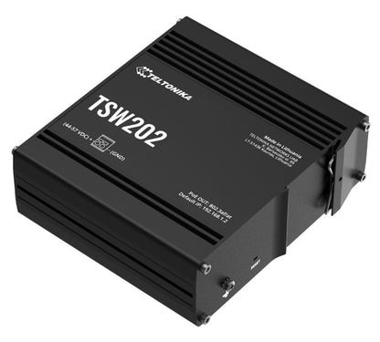 Teltonika TSW202 Managed PoE+ Ethernet Switch, Supports Profinet, 2 SFP Ports, 8
