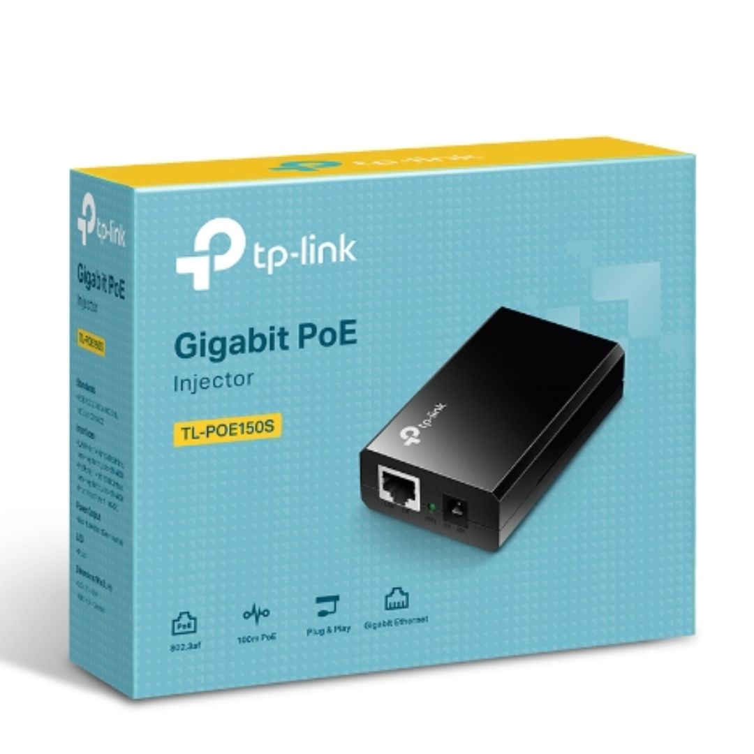TP-Link POE150S Omada PoE Injector Adapter — IEEE 802.3af, Gigabit Data & Power