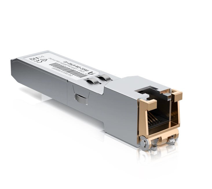 Ubiquiti SFP to RJ45 Transceiver Module, 1000Base-T Copper SFP Transceiver, 1Gbps Throughput Rate, Supports Up to 100m